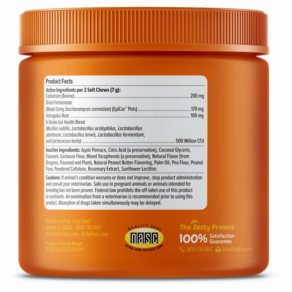 10% OFF: Zesty Paws Aller-Immune Bites Peanut Butter Flavor Dog Supplement Chews 90ct