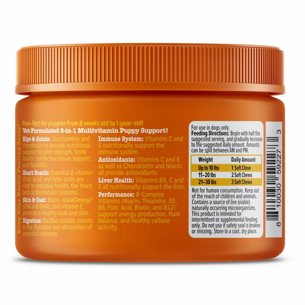 10% OFF: Zesty Paws Puppy 8-in-1 Bites Multivitamin Chicken Flavor Dog Supplement Chews 90ct