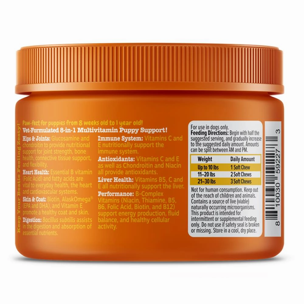 10% OFF: Zesty Paws Puppy 8-in-1 Bites Multivitamin Chicken Flavor Dog Supplement Chews 90ct