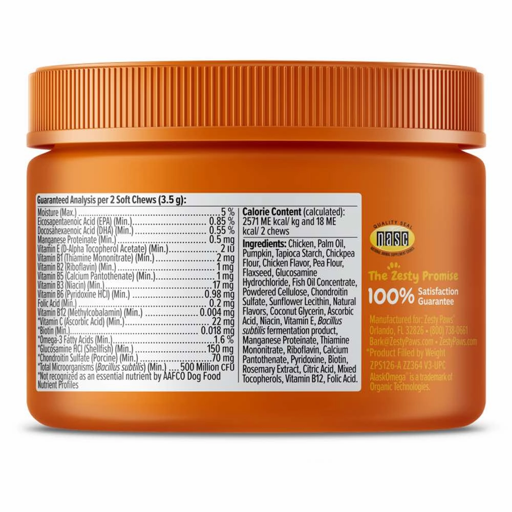 10% OFF: Zesty Paws Puppy 8-in-1 Bites Multivitamin Chicken Flavor Dog Supplement Chews 90ct