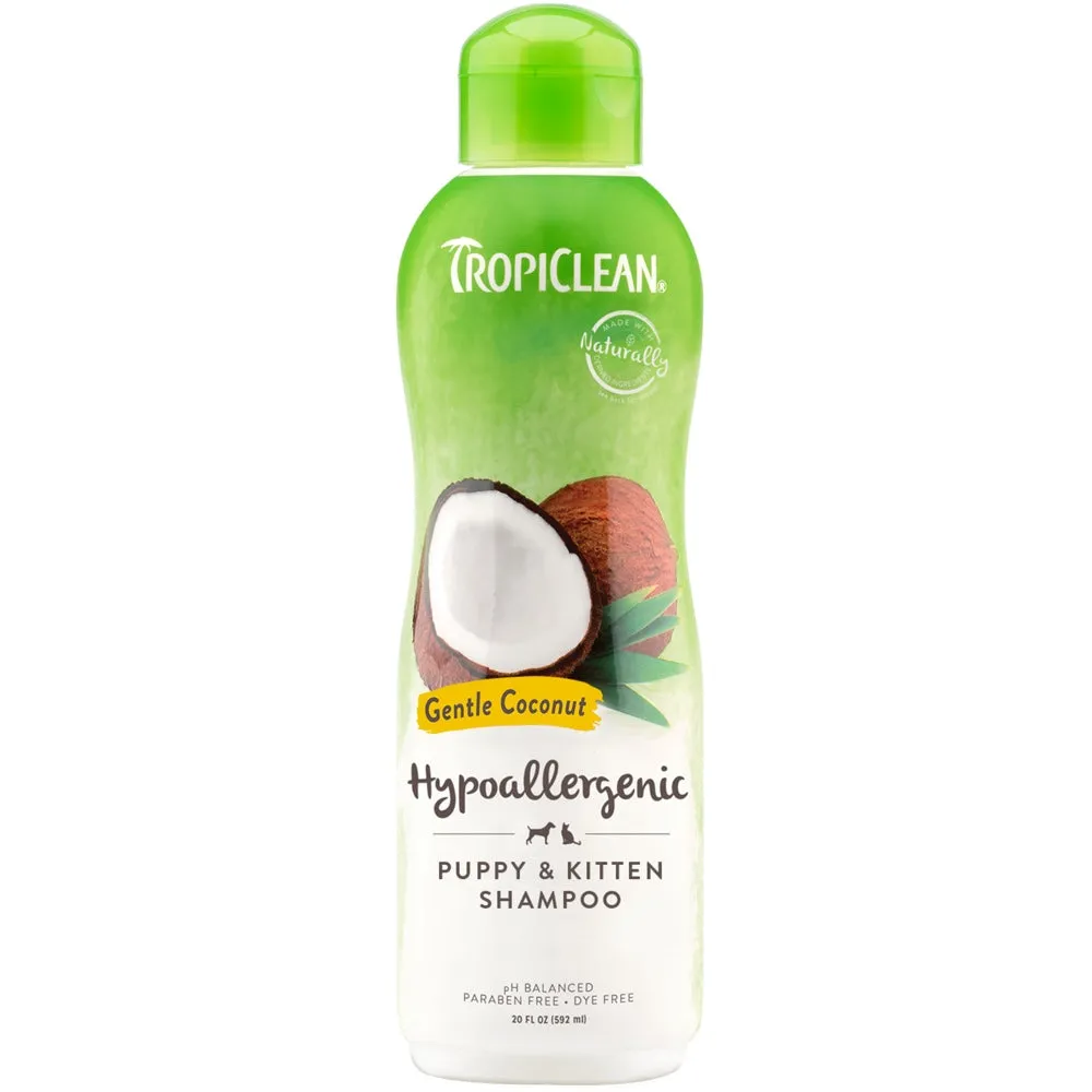 15% OFF: Tropiclean Hypoallergenic Gentle Coconut Puppy & Kitten Shampoo 12oz