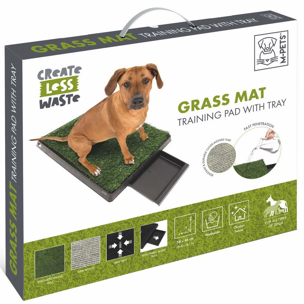 15% OFF: M-Pets Grass Mat Training Pee Pad With Tray For Dogs