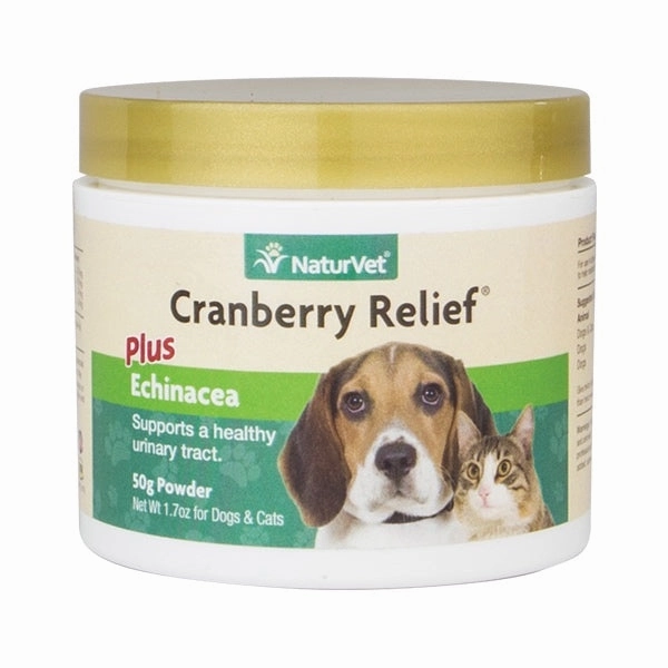 15% OFF: NaturVet Cranberry Relief Plus Echinacea Powder Supplement For Dogs & Cats 50g