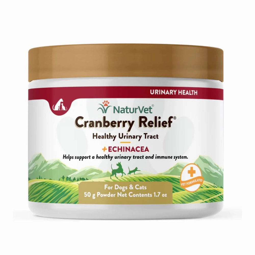 15% OFF: NaturVet Cranberry Relief Plus Echinacea Powder Supplement For Dogs & Cats 50g