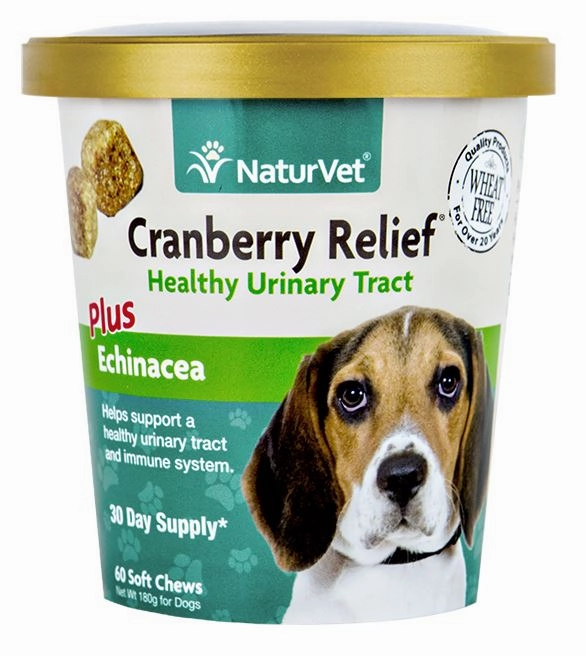 15% OFF: NaturVet Cranberry Relief Plus Echinacea Soft Chew Supplement For Dogs 60 count