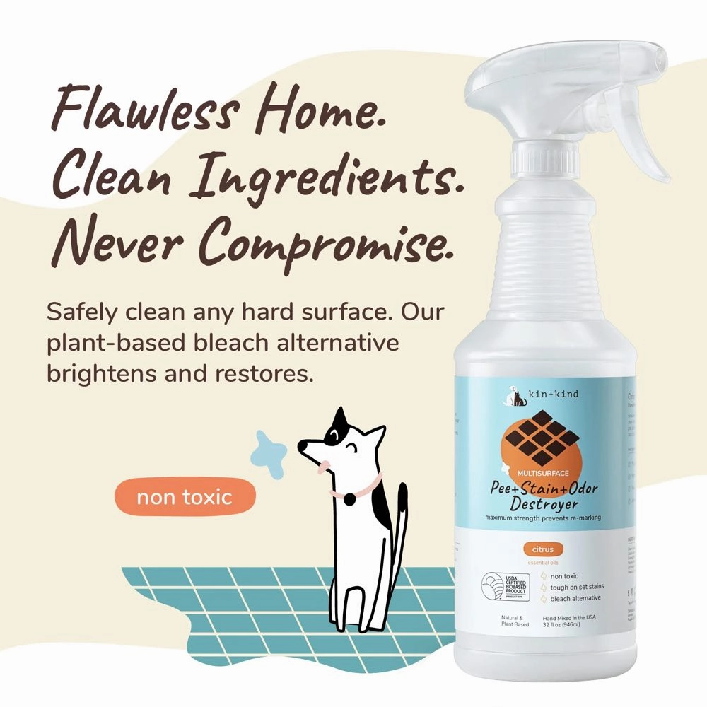 $2 OFF: Kin Kind Pee Stain Odor Destroyer 32oz (Multi-Surface) - Citrus