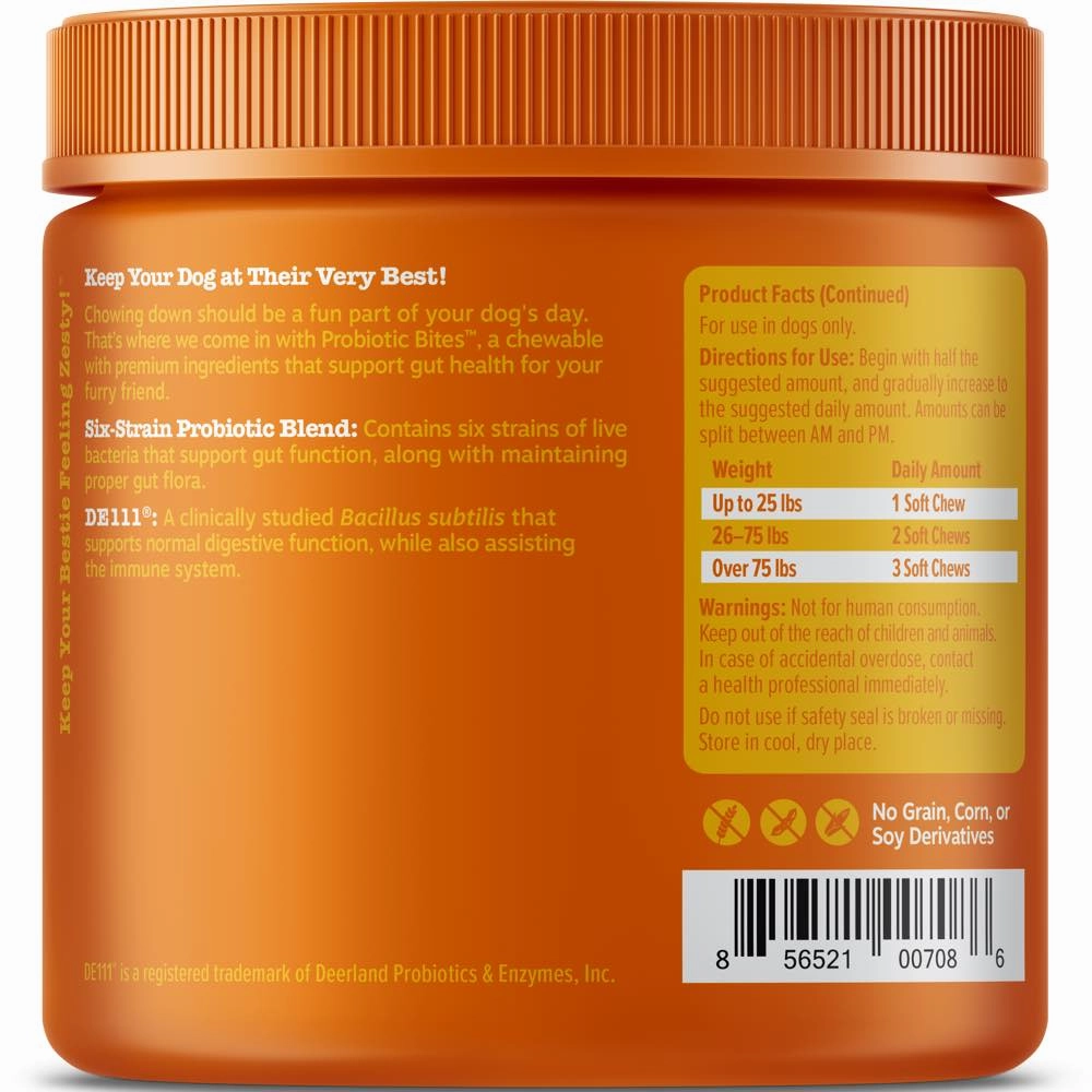 $3 OFF (Exp Jul 25): Zesty Paws Probiotic Bites Pumpkin Dog Supplement Trial Pack 10 chews