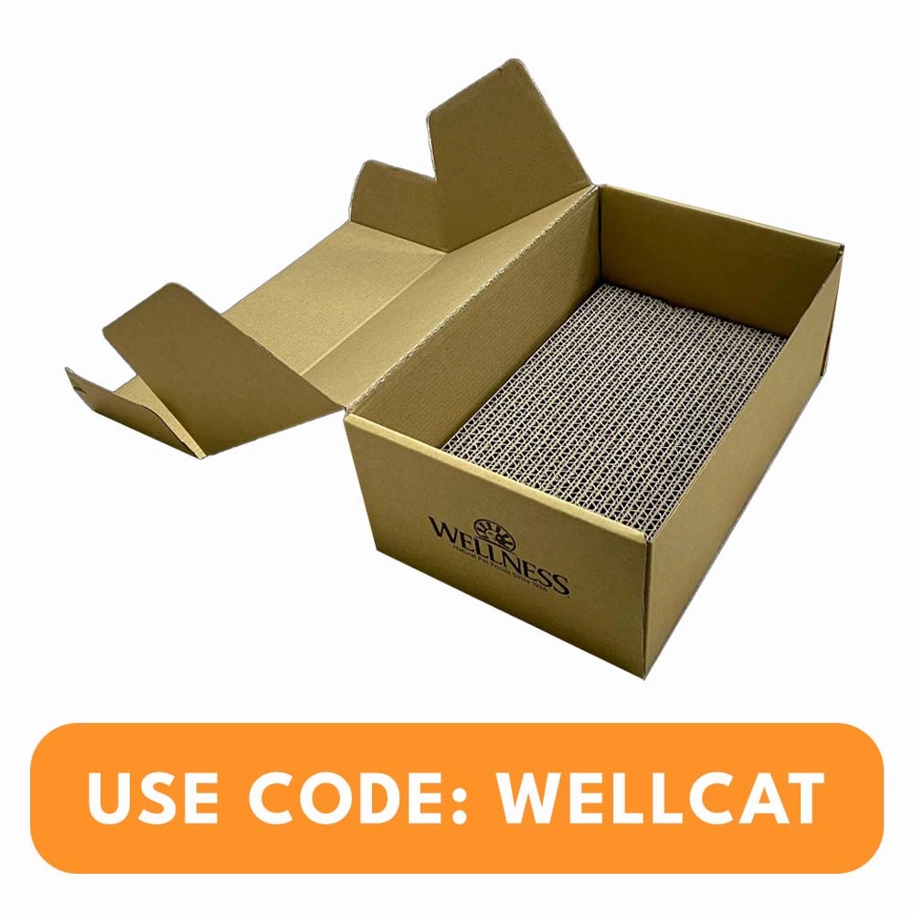 'FREE W/ MIN. $40 Wellness Cat Food': Wellness Cat Scratcher
