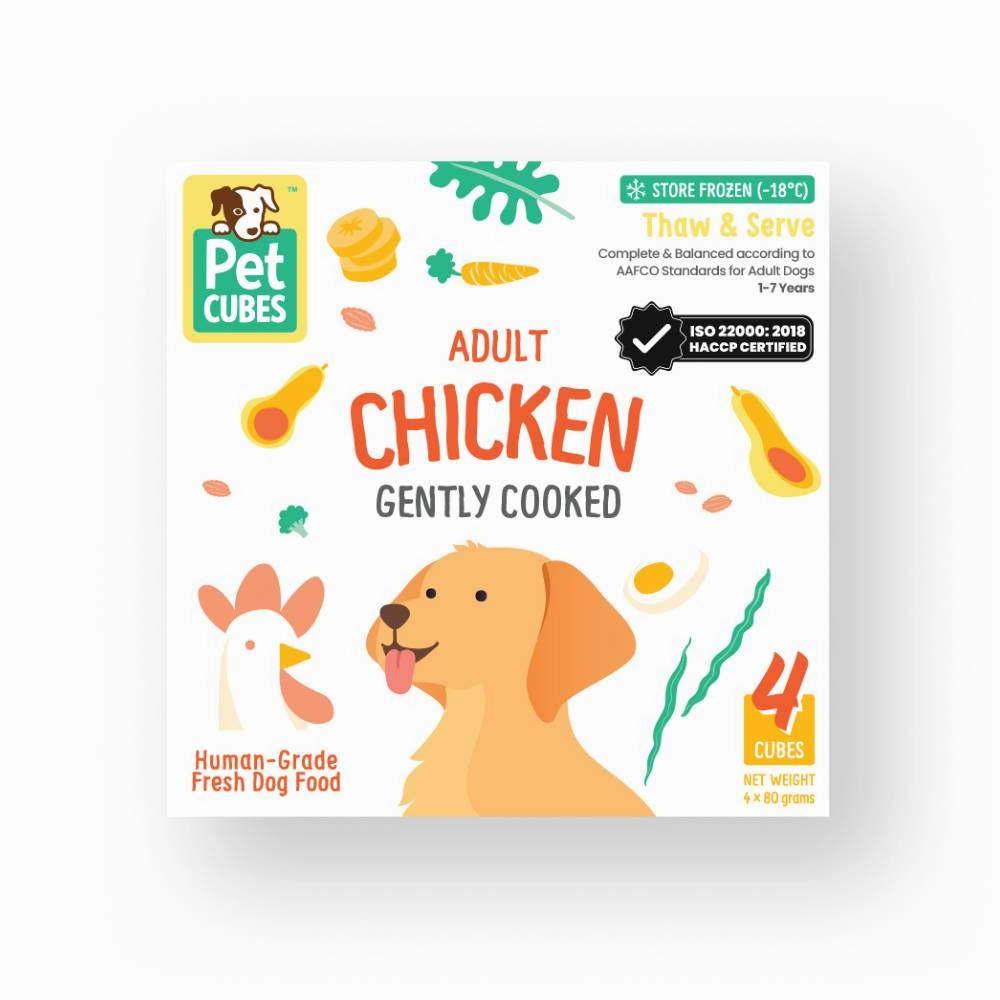 *FROZEN* PetCubes Dog Frozen Gently Cooked Chicken 320g