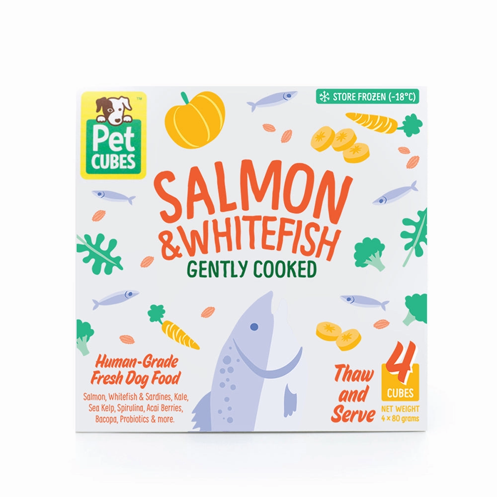 *FROZEN* PetCubes Dog Frozen Gently Cooked Salmon & Whitefish 320g