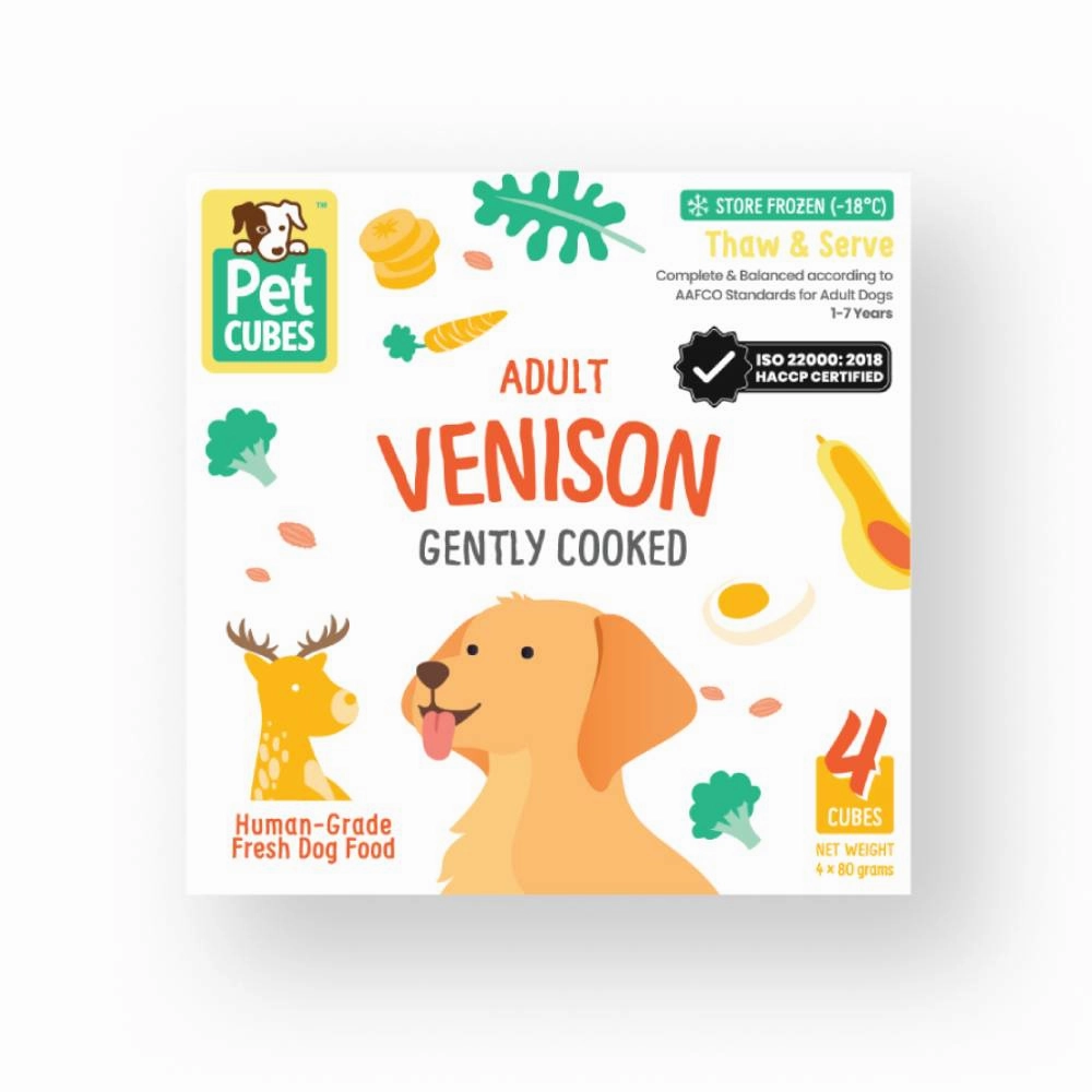 *FROZEN* PetCubes Dog Gently Cooked Venison 2.24kg (7 x 320g)