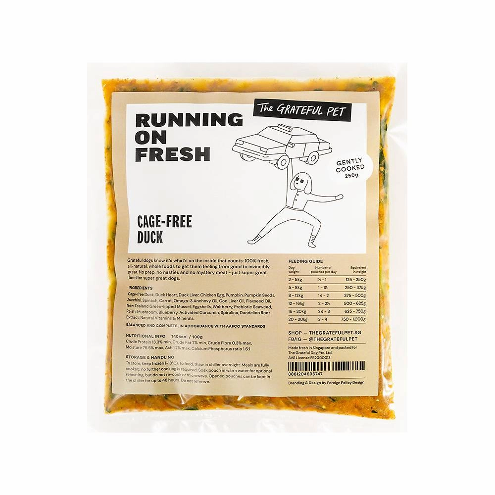 *FROZEN* The Grateful Pet Dog Gently Cooked Cage-Free Duck 2kg (250g x 8)