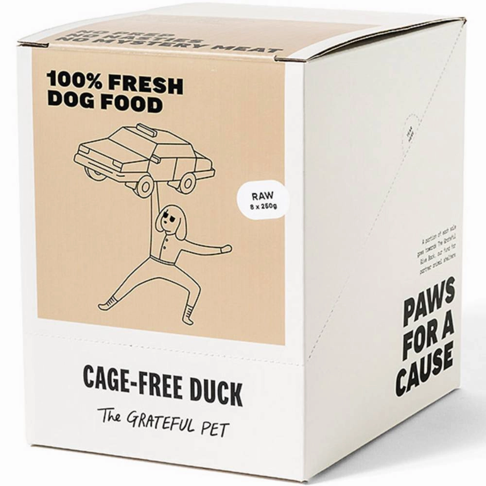 *FROZEN* The Grateful Pet Dog Raw Cage-Free Duck 2kg (250g x 8)