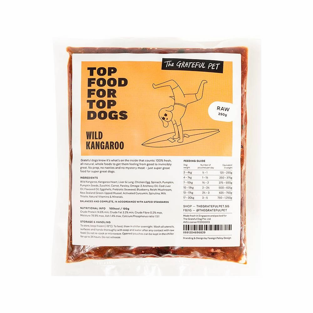 *FROZEN* The Grateful Pet Dog Raw Wild Kangaroo 250g