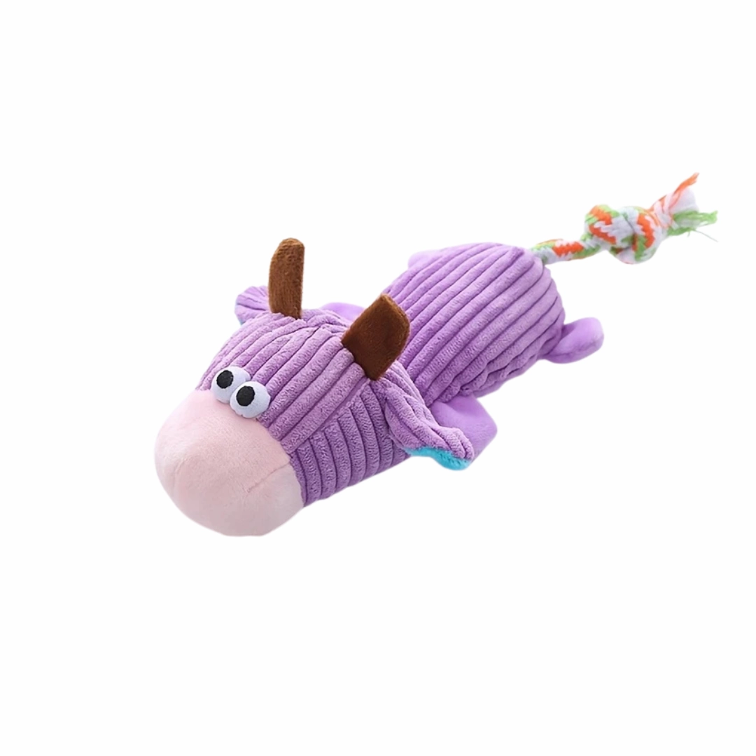 Adorable Animal Design Dog Plush Toy (Cow) - 21cm