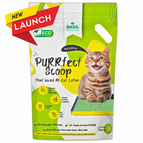 Basil Purrfect Green Tea Scented Clumping Cat Litter