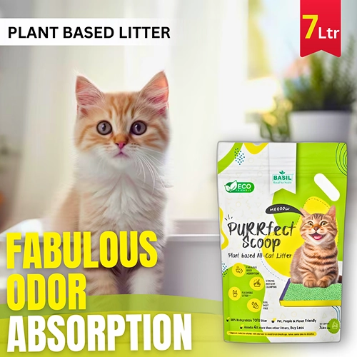 Basil Purrfect Green Tea Scented Clumping Cat Litter