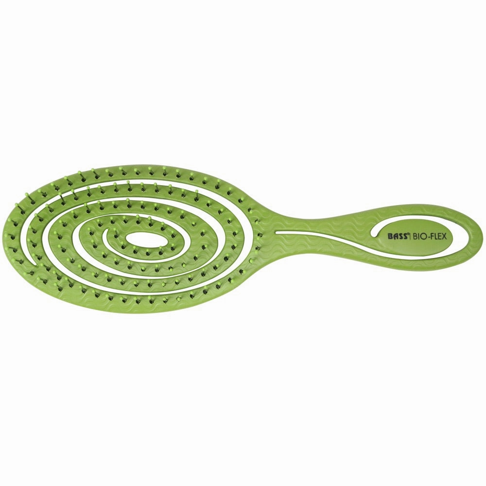Bass Brushes Bio-Flex Swirl Detangling Hair Brush For Cats & Dogs (Green)