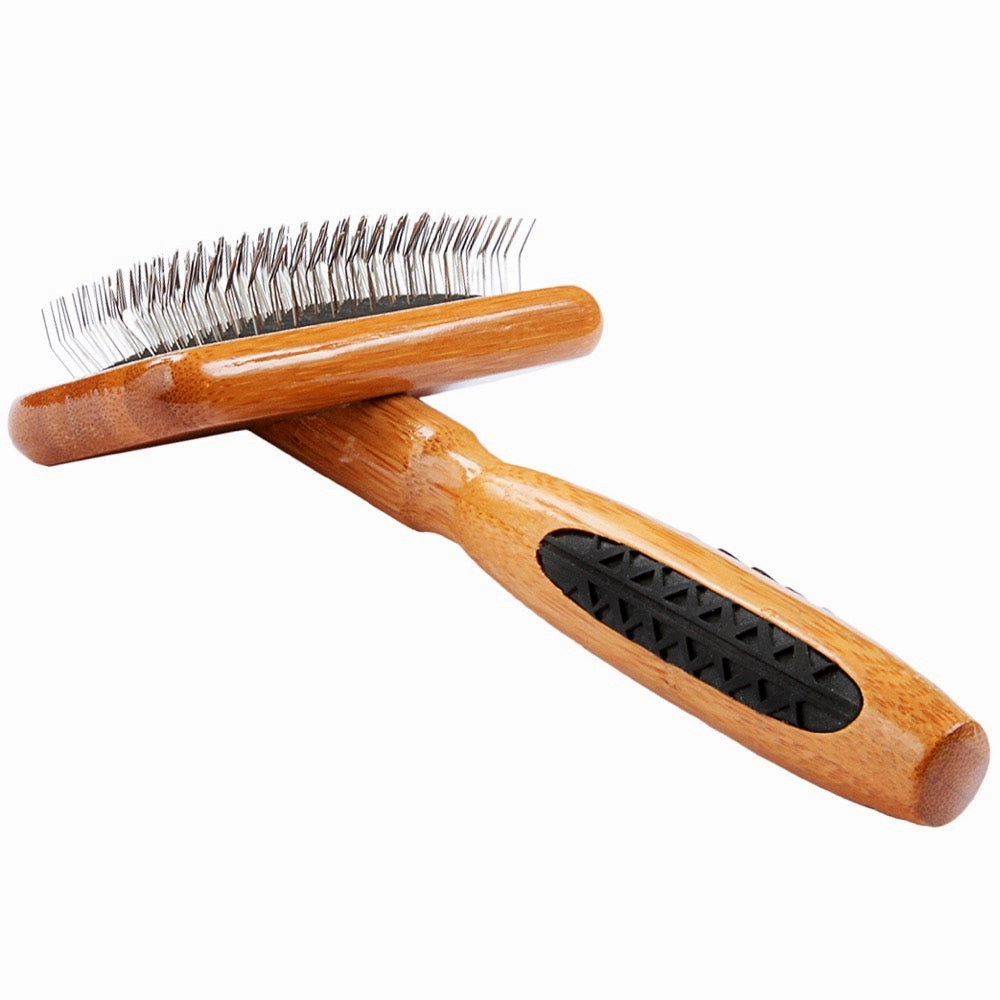 Bass Brushes De-Matting Soft Pin Dark Finish Slicker Brush For Cats & Dogs (Small)