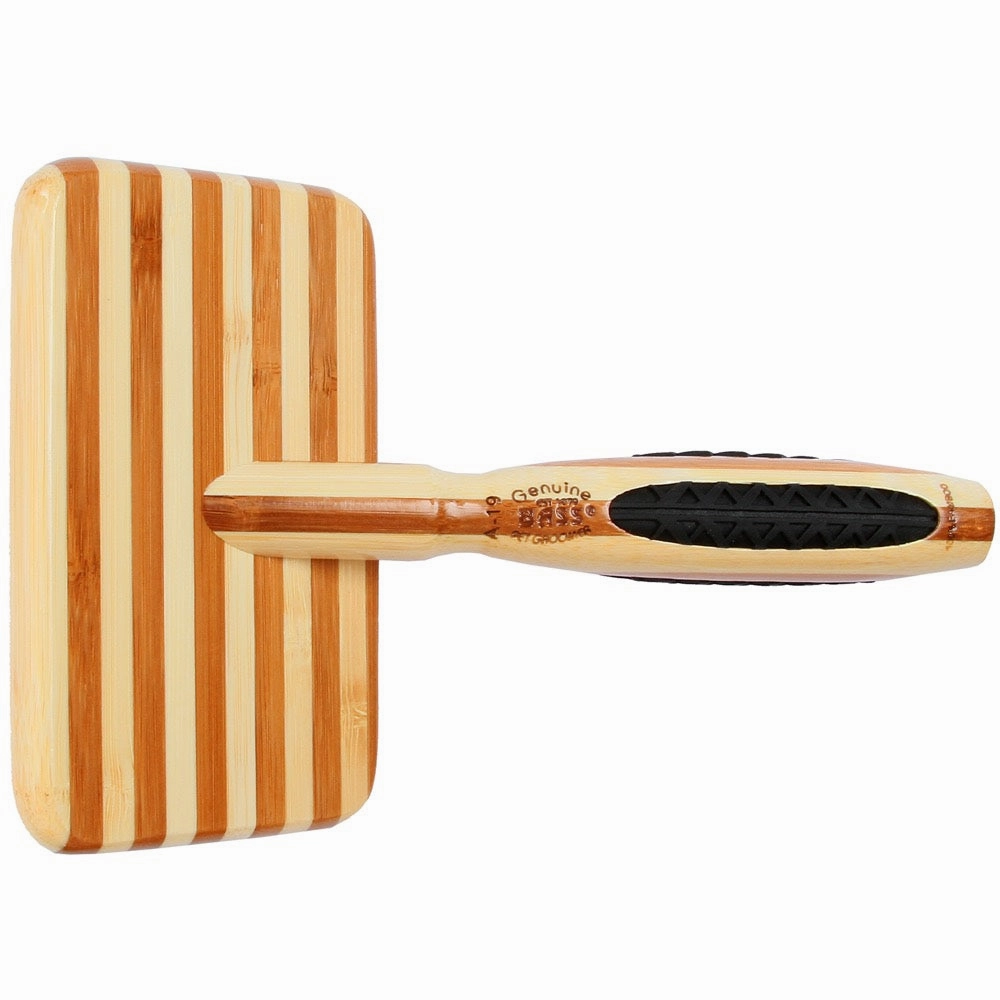 Bass Brushes De-Matting Soft Pin Striped Slicker Brush For Cats & Dogs (Large)