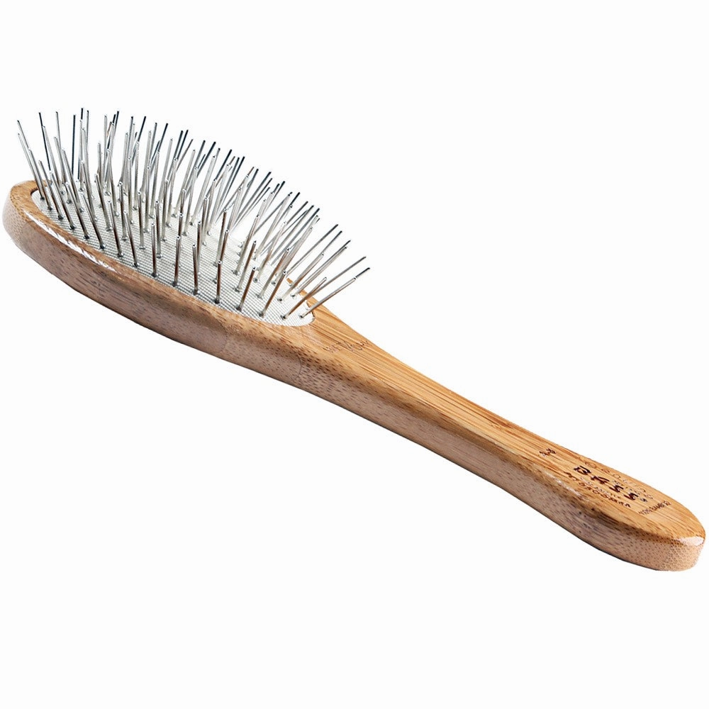 Bass Brushes Style & Detangle Dark Finish Brush For Cats & Dogs (Medium)
