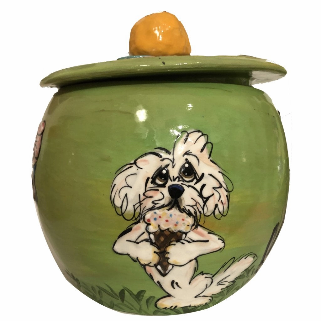 Bichon Frise 4 Dog Treat Jar