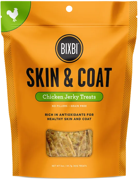 Bixbi Jerky Dog Treats Skin & Coat Chicken