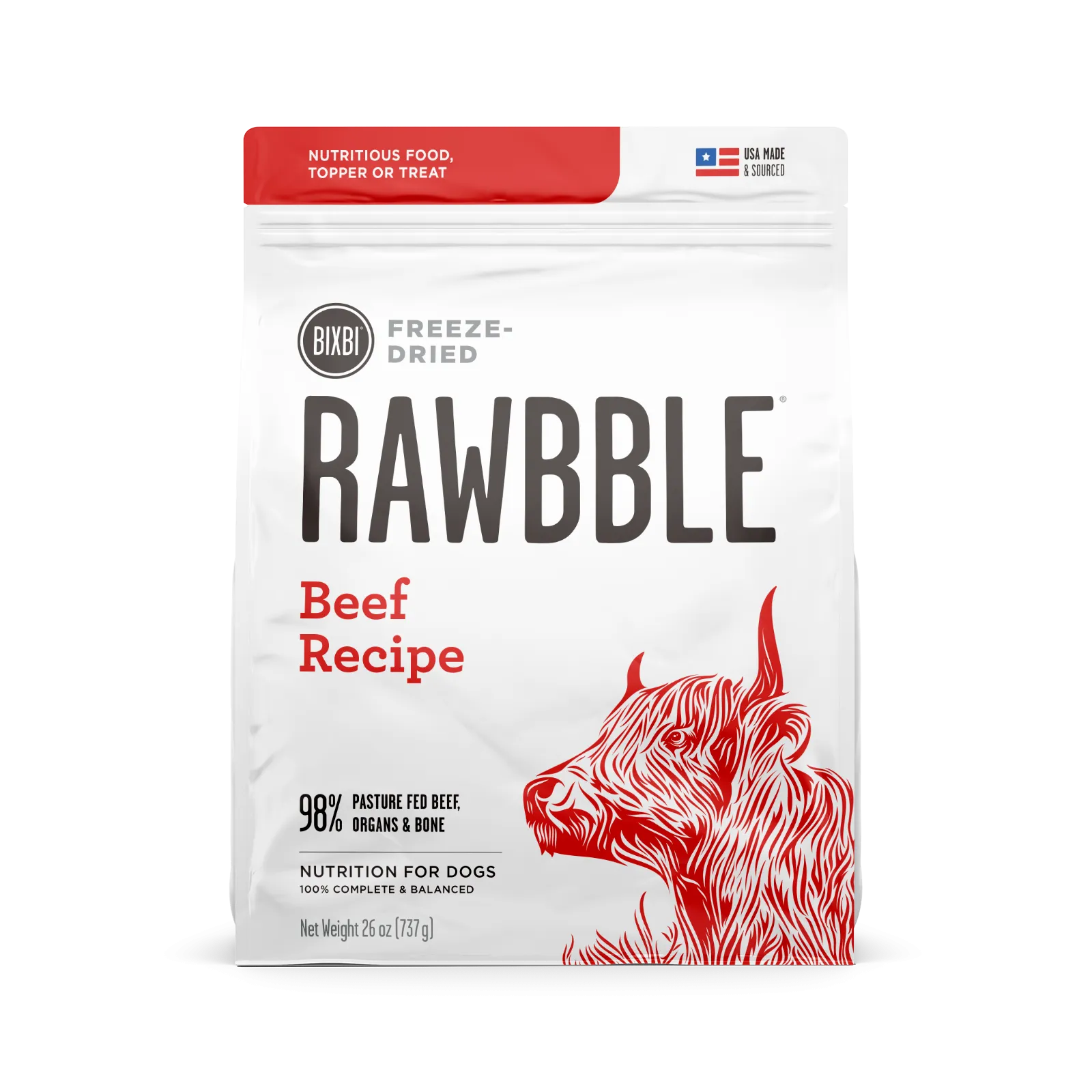 Bixbi RAWBBLE Freeze-Dried Dog Food Beef Recipe