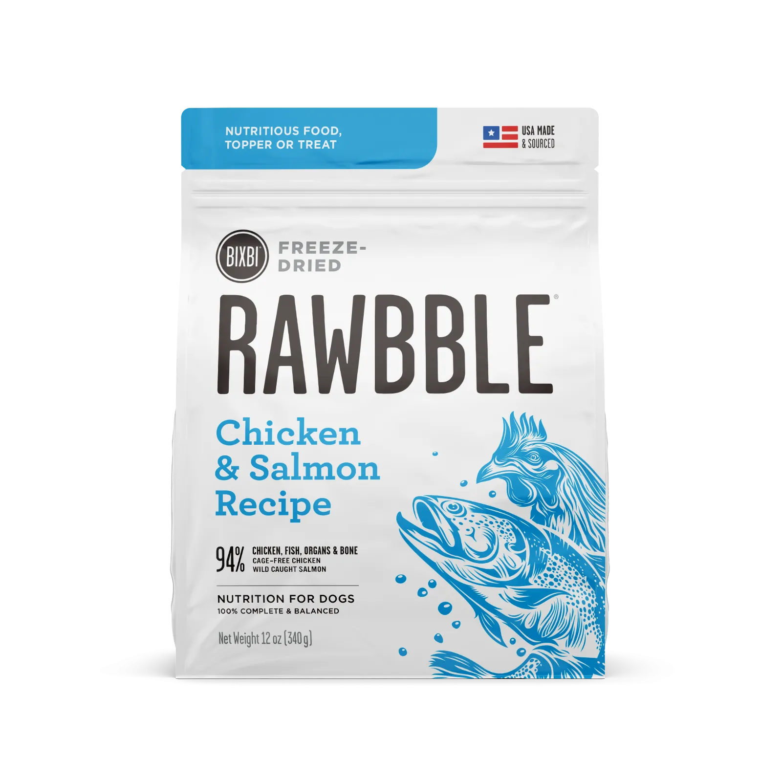 Bixbi RAWBBLE Freeze-Dried Dog Food Chicken & Salmon Recipe