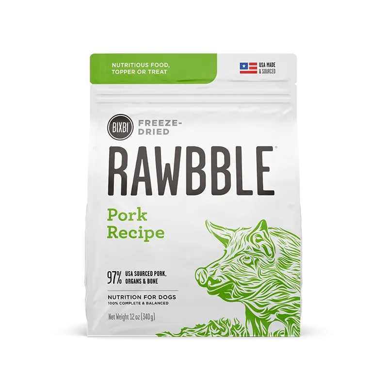 Bixbi RAWBBLE Freeze-Dried Dog Food Pork Recipe