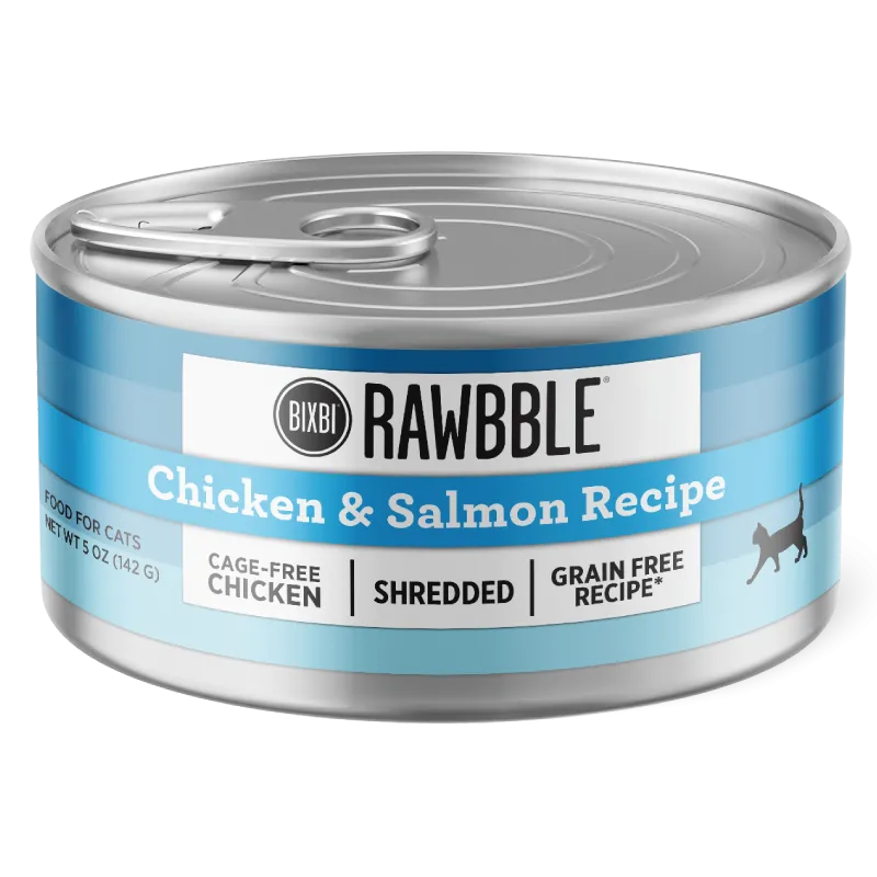 Bixbi RAWBBLE Wet Cat Food Shredded Chicken & Salmon Recipe