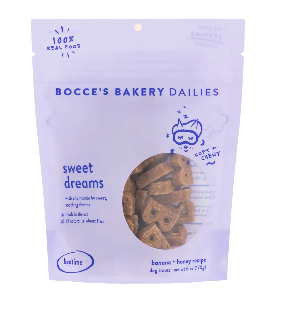 Bocces Dailies Soft & Chewy Dog Treats - Sweet Dreams 6oz Bag