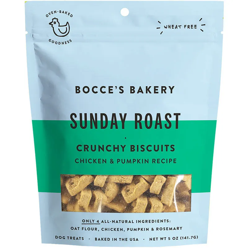 Bocces Everyday Crunchy Dog Biscuits - Sunday Roast 5oz bag