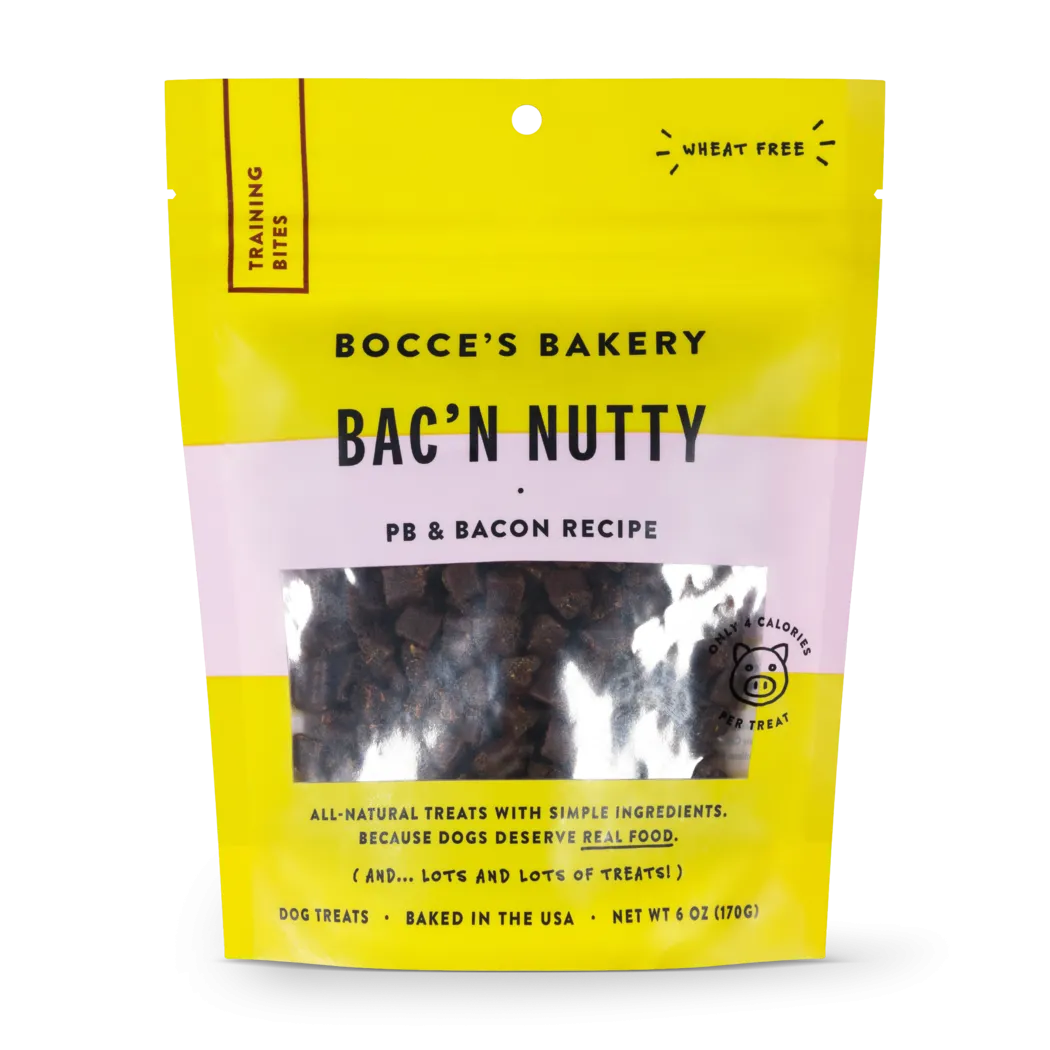 Bocces Everyday Training Bites Bac N' Nutty 6oz bag