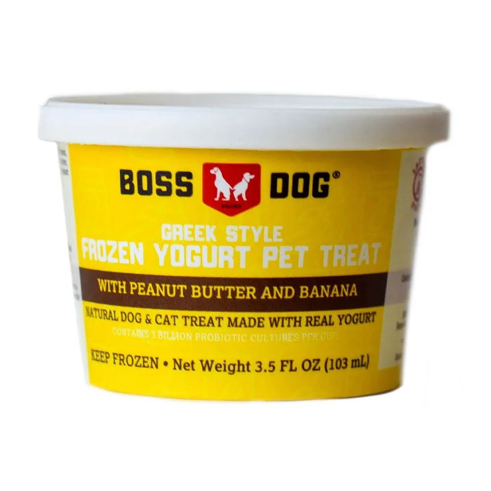 Boss Dog Greek Style Frozen Yogurt Pet Treat - Peanut Butter & Banana 3.5oz Single Cup