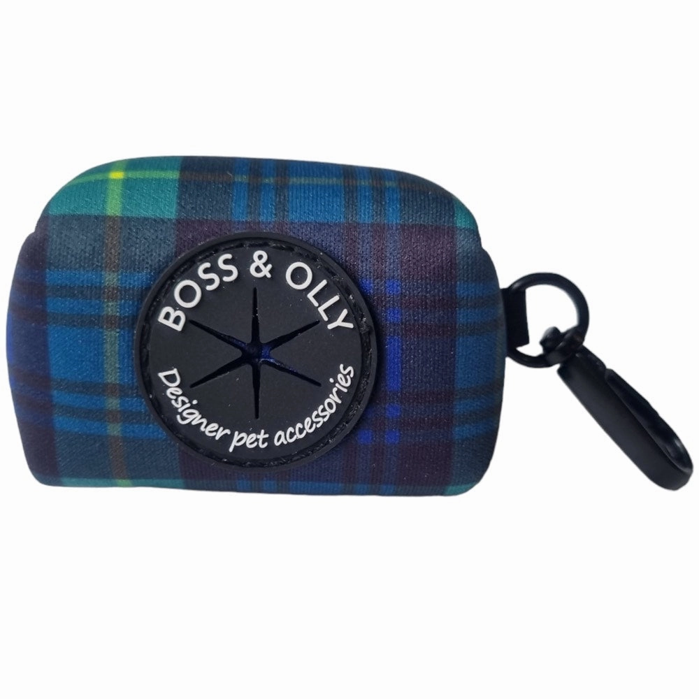 Boss & Olly Dog Poo Bag Holder (Forest Plaids)