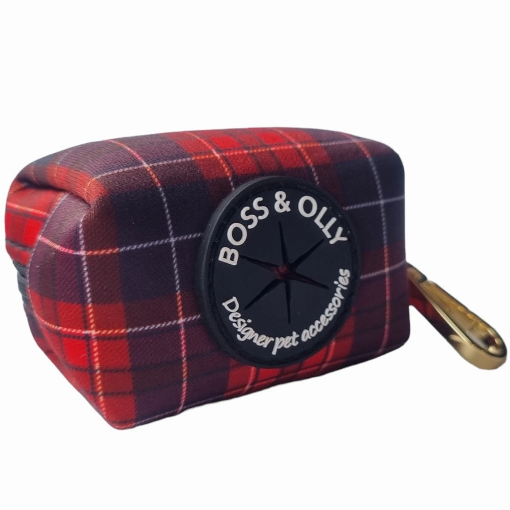 Boss & Olly Dog Poo Bag Holder (Lumberjack Plaids)