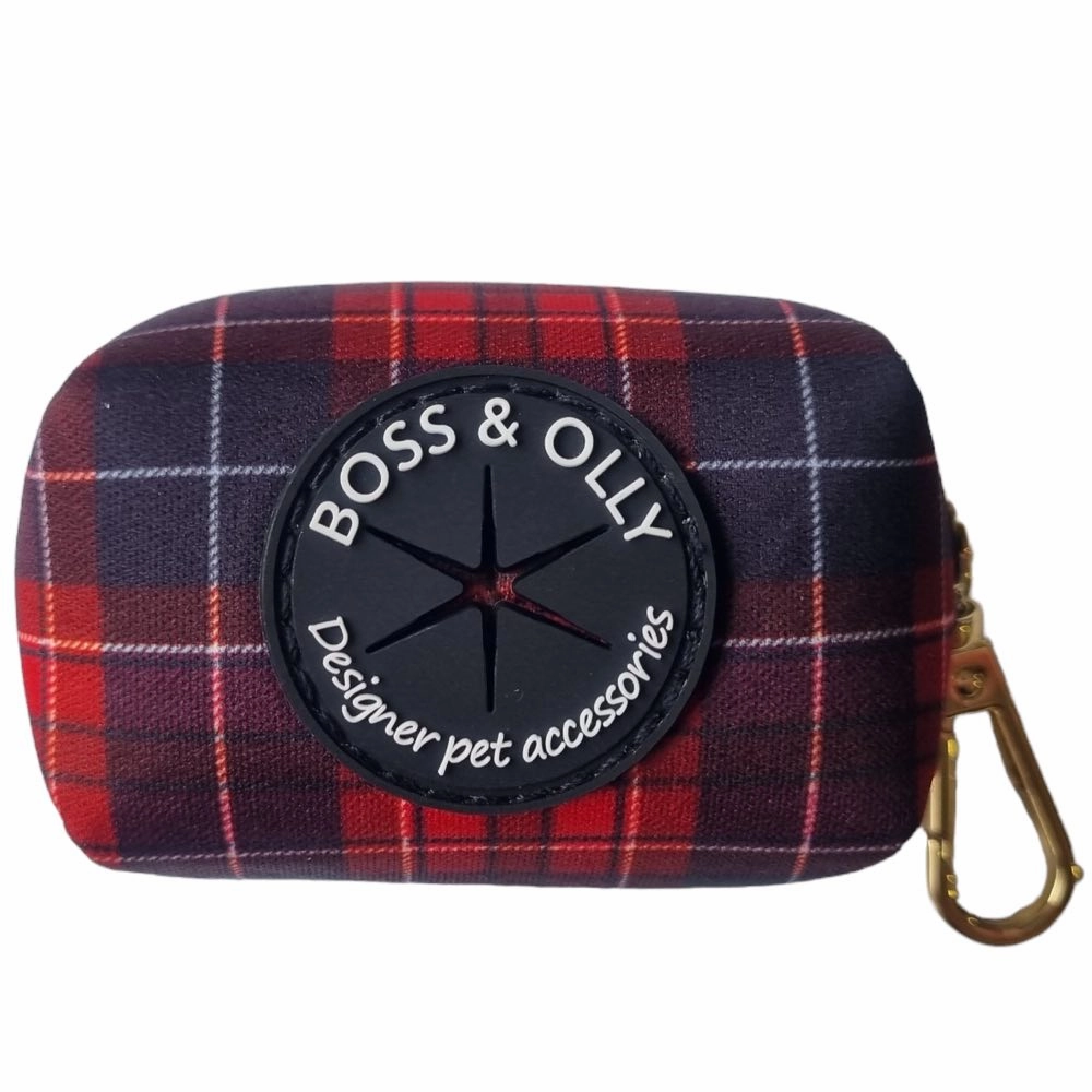Boss & Olly Dog Poo Bag Holder (Lumberjack Plaids)