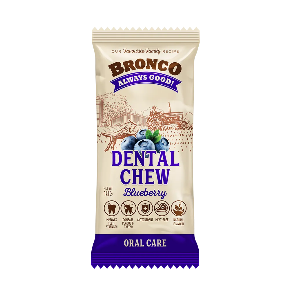 Bronco Dog Dental Chew Bluberry 18g