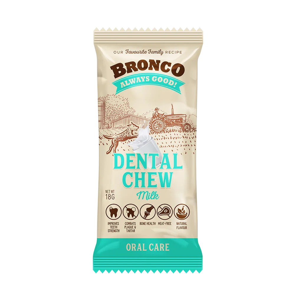 Bronco Dog Dental Chew Milk 18g