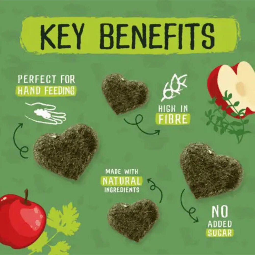 Burgess Excel Nature Snacks Herby Hearts Treats For Rabbits & Guinea Pigs 60g