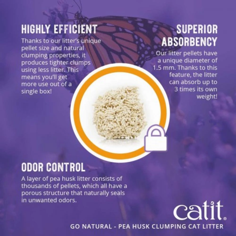 Catit Go Natural Clumping Pea Husk Cat Litter 14L
