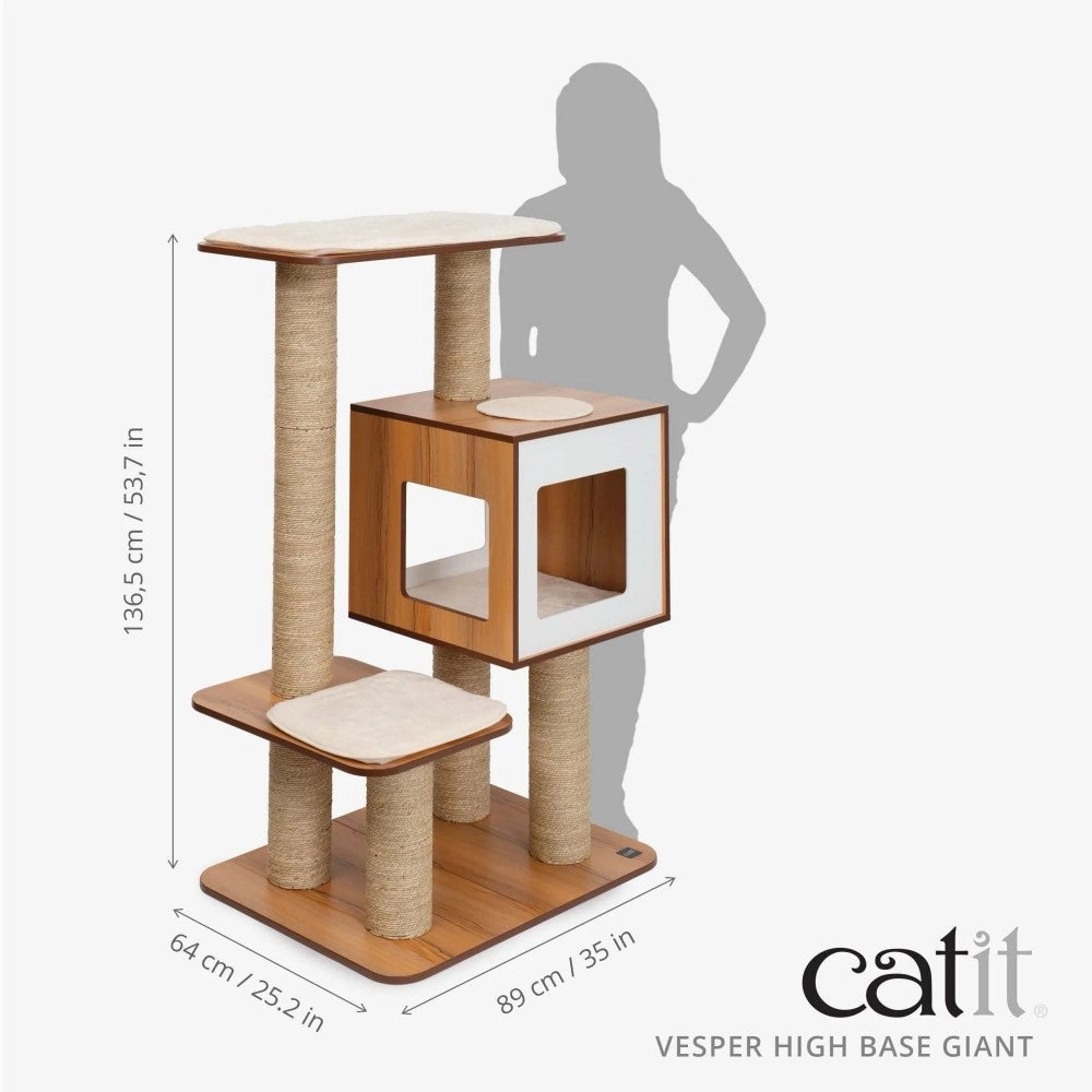 Catit Vesper V-High Base Giant In Walnut Cat Condo