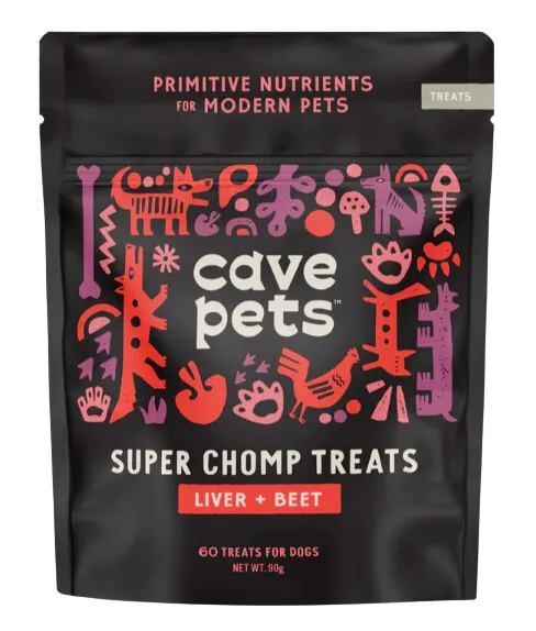 Cave Pets Liver   Beets Super Chomp Treats 90g Bag