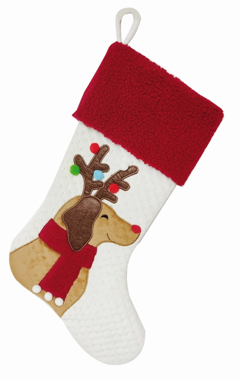 CHRISTMAS SOCK DOG 44 x 28 cm