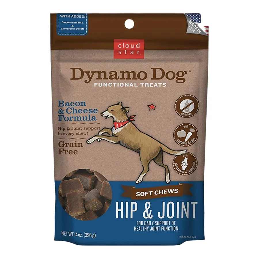 Cloud Star Dog Treats  Dynamo Hip and Joint Bacon & Cheese 14oz Bag