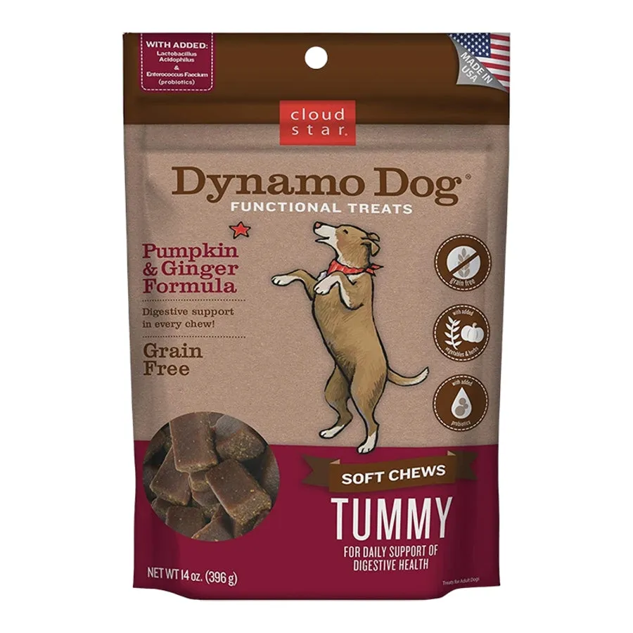 Cloud Star Dog Treats Dynamo Tummy Pumpkin 14oz Bag