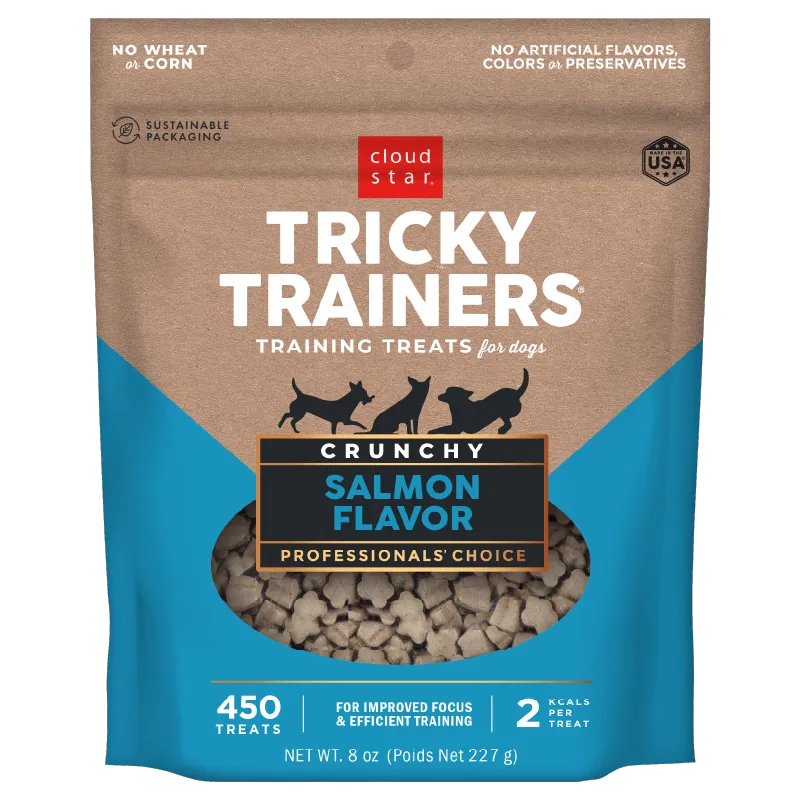 Cloud Star Dog Treats Tricky Trainers Crunchy Salmon 8oz Bag