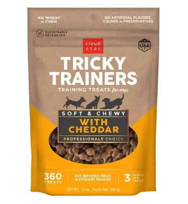 Cloud Star Dog Treats Tricky Trainers Soft & Chewy Cheddar 14oz Bag