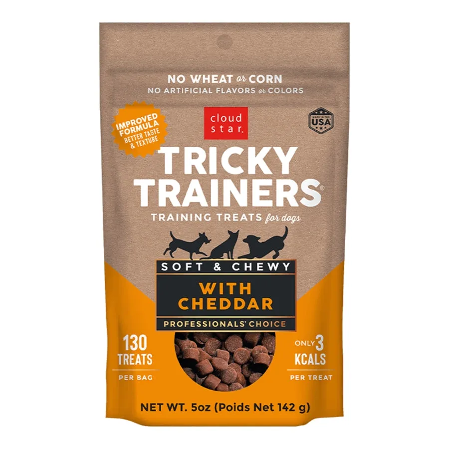 Cloud Star Dog Treats Tricky Trainers Soft & Chewy Cheddar 5oz Bag